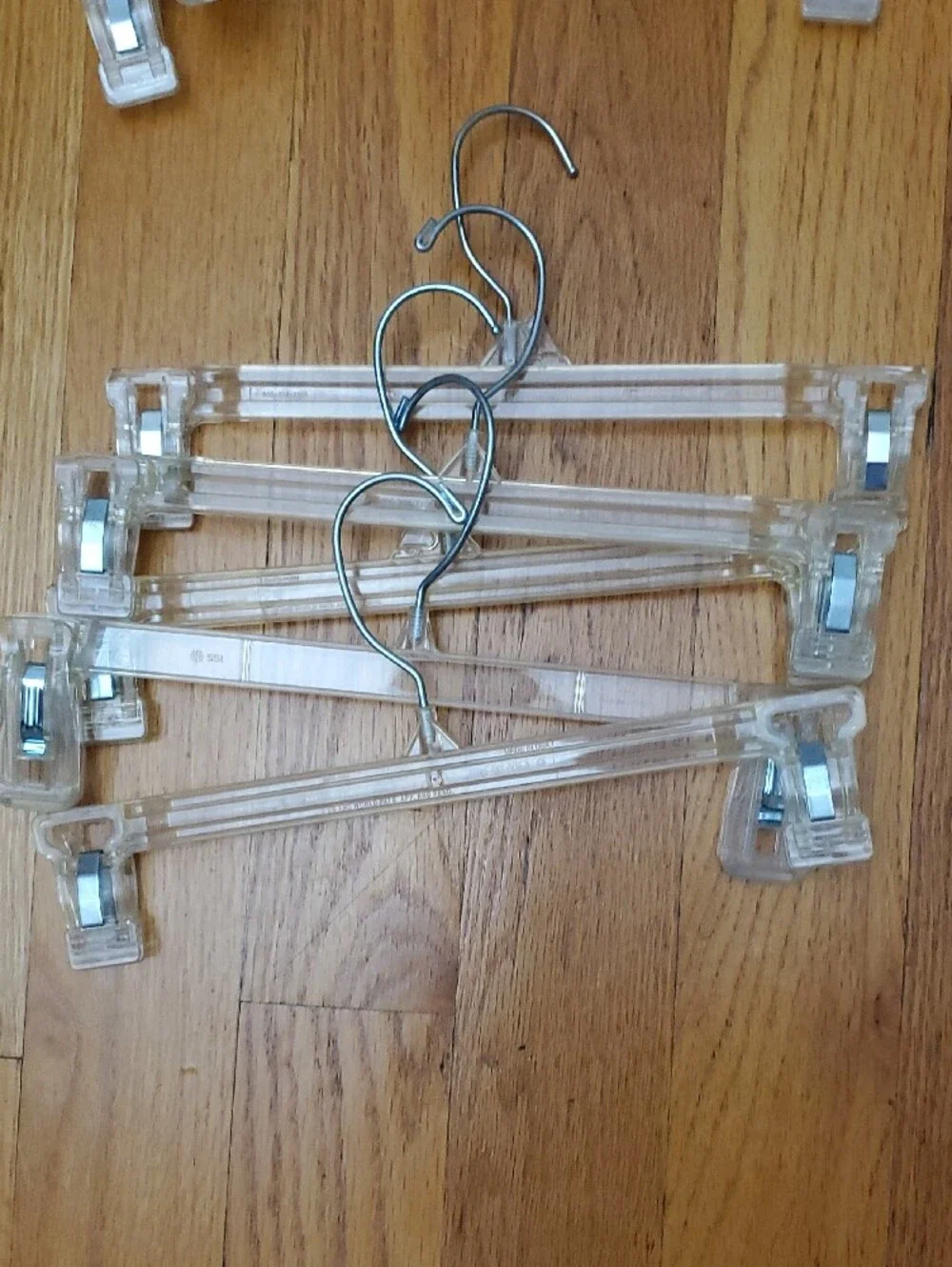 Lot 19 Clear Plastic Clip Vintage Hangers